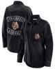 WEAR by Erin Andrews Women's WEAR by Erin Andrews Black Cincinnati Bengals Washed Oversized Denim Full-Snap Shacket  - 1