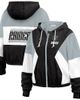WEAR by Erin Andrews Women's WEAR by Erin Andrews Black Las Vegas Raiders Color Block Full-Zip Windbreaker Jacket  - 1