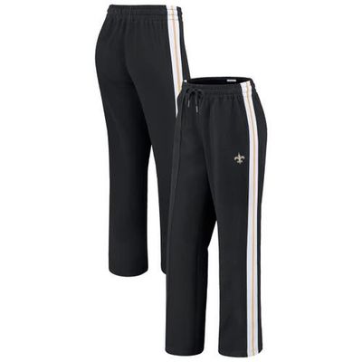 WEAR by Erin Andrews Women's WEAR by Erin Andrews Black New Orleans Saints Color-Block Straight Leg Pants 