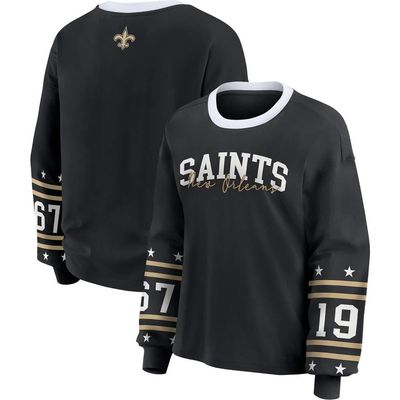 WEAR by Erin Andrews Women's WEAR by Erin Andrews Black New Orleans Saints Sport Long-Sleeve T-Shirt 