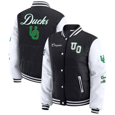 WEAR by Erin Andrews Women's WEAR by Erin Andrews Black Oregon Ducks Varsity Puffer Jacket 