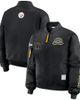 WEAR by Erin Andrews Women's WEAR by Erin Andrews Black Pittsburgh Steelers Patch Full-Zip Bomber Jacket  - 1