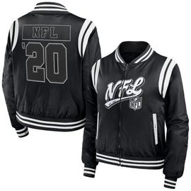 WEAR by Erin Andrews Women's WEAR by Erin Andrews Black Shield Merchandise Bomber Full-Zip Jacket 