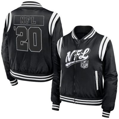 WEAR by Erin Andrews Women's WEAR by Erin Andrews Black Shield Merchandise Bomber Full-Zip Jacket 
