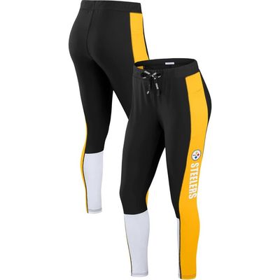 WEAR by Erin Andrews Women's WEAR by Erin Andrews Black/Yellow Pittsburgh Steelers Color-Block Leggings 