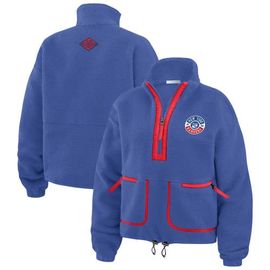 WEAR by Erin Andrews Women's WEAR by Erin Andrews Blue New York Rangers Polar Fleece Half-Zip Jacket 