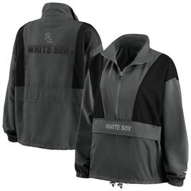 WEAR by Erin Andrews Women's WEAR by Erin Andrews Charcoal Chicago White Sox Packable Half-Zip Jacket 