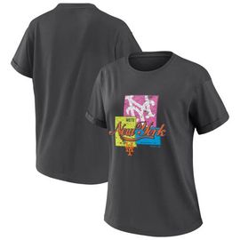 WEAR by Erin Andrews Women's WEAR by Erin Andrews Charcoal New York Mets Domestic Box Color Boyfriend T-Shirt 