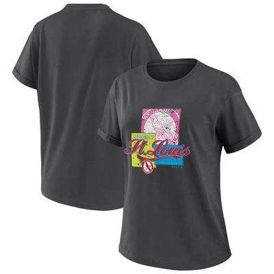 WEAR by Erin Andrews Women's WEAR by Erin Andrews Charcoal St. Louis Cardinals Domestic Box Color Boyfriend T-Shirt 
