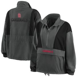 WEAR by Erin Andrews Women's WEAR by Erin Andrews Charcoal St. Louis Cardinals Packable Half-Zip Jacket 