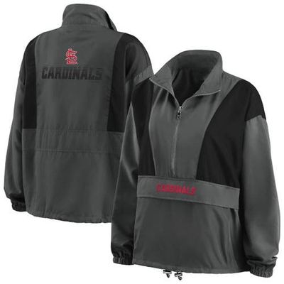 WEAR by Erin Andrews Women's WEAR by Erin Andrews Charcoal St. Louis Cardinals Packable Half-Zip Jacket 