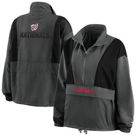 WEAR by Erin Andrews Women's WEAR by Erin Andrews Charcoal Washington Nationals Packable Half-Zip Jacket 