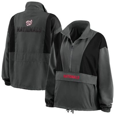 WEAR by Erin Andrews Women's WEAR by Erin Andrews Charcoal Washington Nationals Packable Half-Zip Jacket 
