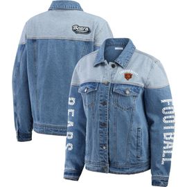 WEAR by Erin Andrews Women's WEAR by Erin Andrews Chicago Bears Full-Button Denim Jacket 