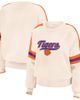 WEAR by Erin Andrews Women's WEAR by Erin Andrews Cream Clemson Tigers Chenille Woven Patch Stripe Pullover Sweater  - 1