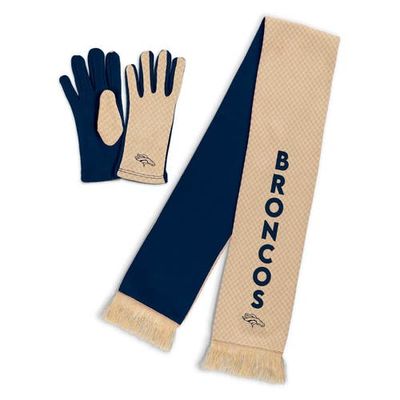 WEAR by Erin Andrews Women's WEAR by Erin Andrews Denver Broncos Tonal Microcheck Scarf & Glove Set