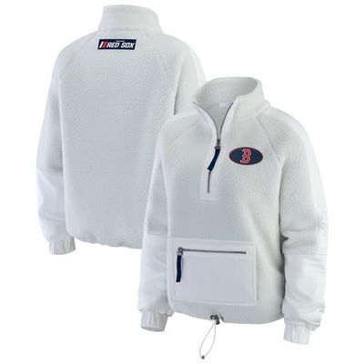 WEAR by Erin Andrews Women's WEAR by Erin Andrews Gray Boston Red Sox Polar Fleece Quarter-Zip Jacket 