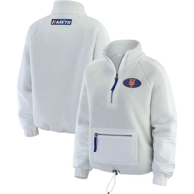 WEAR by Erin Andrews Women's WEAR by Erin Andrews Gray New York Mets Polar Fleece Quarter-Zip Jacket 
