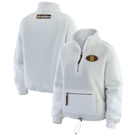 WEAR by Erin Andrews Women's WEAR by Erin Andrews Gray San Diego Padres Polar Fleece Quarter-Zip Jacket 