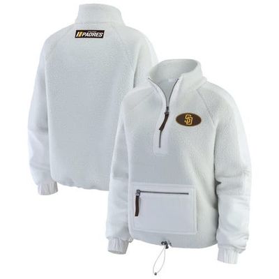 WEAR by Erin Andrews Women's WEAR by Erin Andrews Gray San Diego Padres Polar Fleece Quarter-Zip Jacket 