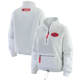 WEAR by Erin Andrews Women's WEAR by Erin Andrews Gray Washington Capitals Polar Fleece Quarter-Zip Jacket 