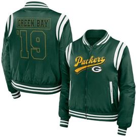 WEAR by Erin Andrews Women's WEAR by Erin Andrews Green Green Bay Packers Bomber Full-Zip Jacket 