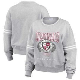 WEAR by Erin Andrews Women's WEAR by Erin Andrews Heather Gray Arizona Cardinals Cropped Pullover Sweatshirt 