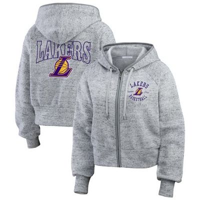 WEAR by Erin Andrews Women's WEAR by Erin Andrews Heather Gray Los Angeles Lakers Speckled Radiator Full-Zip Hoodie 