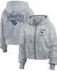 WEAR by Erin Andrews Women's WEAR by Erin Andrews Heather Gray Tennessee Titans Speckled Fleece Cropped Full-Zip Hoodie  - 1