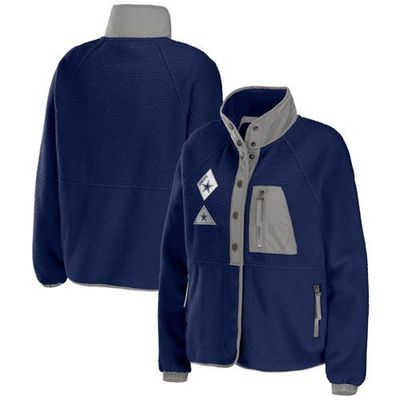 WEAR by Erin Andrews Women's WEAR by Erin Andrews Navy Dallas Cowboys Polar Fleece Raglan Full-Snap Jacket 