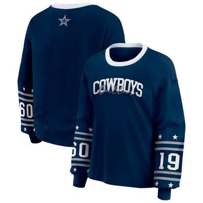WEAR by Erin Andrews Women's WEAR by Erin Andrews Navy Dallas Cowboys Sport Long-Sleeve T-Shirt 
