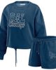 WEAR by Erin Andrews Women's WEAR by Erin Andrews Navy Dallas Cowboys Washed Fleece Long Sleeve T-Shirt & Shorts Lounge Set  - 1