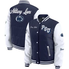 WEAR by Erin Andrews Women's WEAR by Erin Andrews Navy Penn State Nittany Lions Varsity Puffer Jacket 