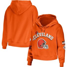 WEAR by Erin Andrews Women's WEAR by Erin Andrews Orange Cleveland Browns Modest Cropped Pullover Hoodie 