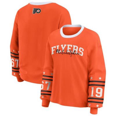 WEAR by Erin Andrews Women's WEAR by Erin Andrews Orange Philadelphia Flyers Long-Sleeve Sport T-Shirt 