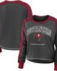 WEAR by Erin Andrews Women's WEAR by Erin Andrews Pewter/Red Tampa Bay Buccaneers Color Block Modest Crop Long Sleeve T-Shirt  - 1
