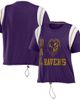 WEAR by Erin Andrews Women's WEAR by Erin Andrews Purple Baltimore Ravens Cinched Colorblock T-Shirt  - 1