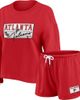 WEAR by Erin Andrews Women's WEAR by Erin Andrews Red Atlanta Falcons Heavy Rugby Jersey Long Sleeve T-Shirt & Shorts Lounge Set  - 1