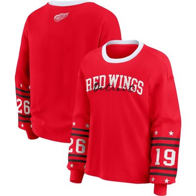 WEAR by Erin Andrews Women's WEAR by Erin Andrews Red Detroit Red Wings Long-Sleeve Sport T-Shirt 