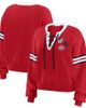 WEAR by Erin Andrews Women's WEAR by Erin Andrews Red Georgia Bulldogs Lace-Up Pullover Sweater  - 1
