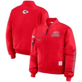 WEAR by Erin Andrews Women's WEAR by Erin Andrews Red Kansas City Chiefs Patch Full-Zip Bomber Jacket 