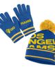 WEAR by Erin Andrews Women's WEAR by Erin Andrews Royal Los Angeles Rams Double Jacquard Cuffed Knit Hat with Pom and Gloves Set  - 1