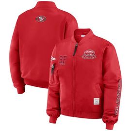 WEAR by Erin Andrews Women's WEAR by Erin Andrews Scarlet San Francisco 49ers Patch Full-Zip Bomber Jacket 