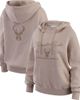 WEAR by Erin Andrews Women's WEAR by Erin Andrews Tan Milwaukee Bucks Washed Pullover Crewdie  - 1