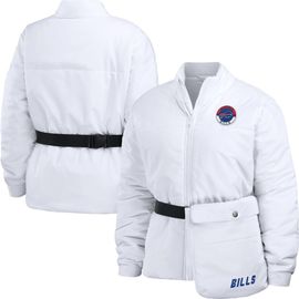 WEAR by Erin Andrews Women's WEAR by Erin Andrews White Buffalo Bills Packaway Full-Zip Puffer Jacket 