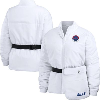 WEAR by Erin Andrews Women's WEAR by Erin Andrews White Buffalo Bills Packaway Full-Zip Puffer Jacket 