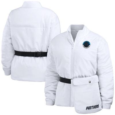 WEAR by Erin Andrews Women's WEAR by Erin Andrews White Carolina Panthers Packaway Full-Zip Puffer Jacket 
