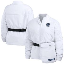WEAR by Erin Andrews Women's WEAR by Erin Andrews White Dallas Cowboys Packaway Full-Zip Puffer Jacket 