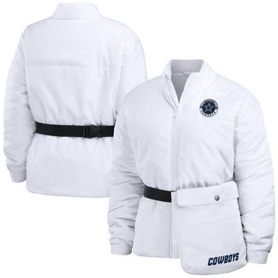 WEAR by Erin Andrews Women's WEAR by Erin Andrews White Dallas Cowboys Packaway Full-Zip Puffer Jacket 