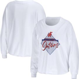 WEAR by Erin Andrews Women's WEAR by Erin Andrews White Florida Gators Diamond Long Sleeve Cropped T-Shirt 